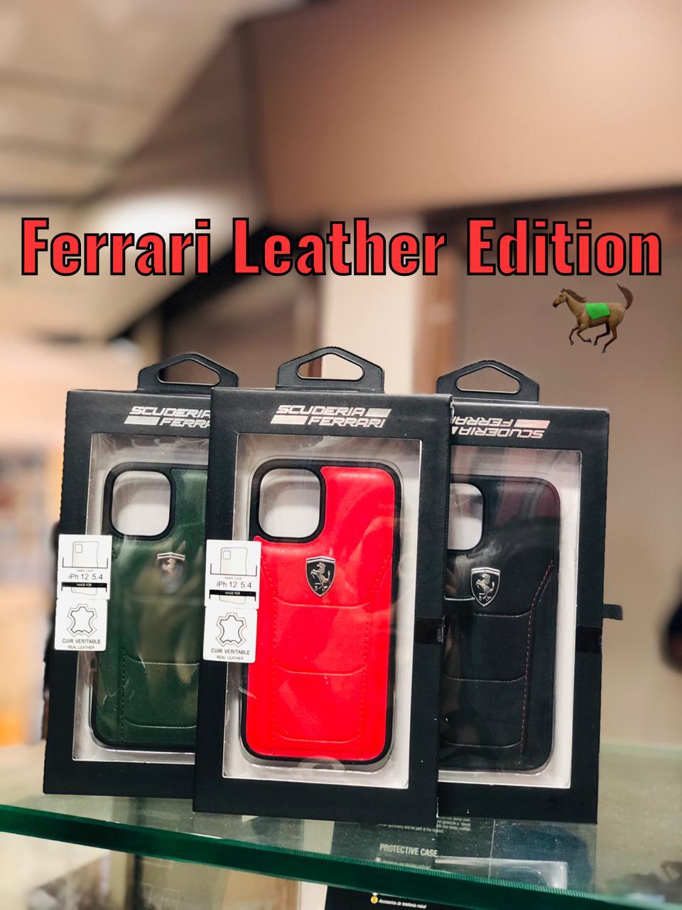 Ferrari ® iPhone X to 12 Pro Max Genuine Leather Crafted Case