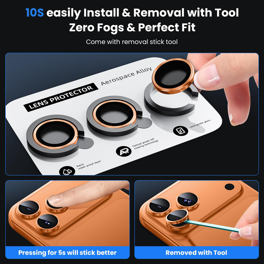 iPhone 17 Series : PVD Stainless Steel | Sapphire Glass Camera Rings | PVD