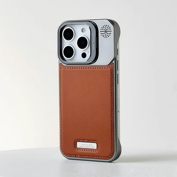 | Frameless Carbon Fiber Leather Magnetic Lens Bracket Protective Case