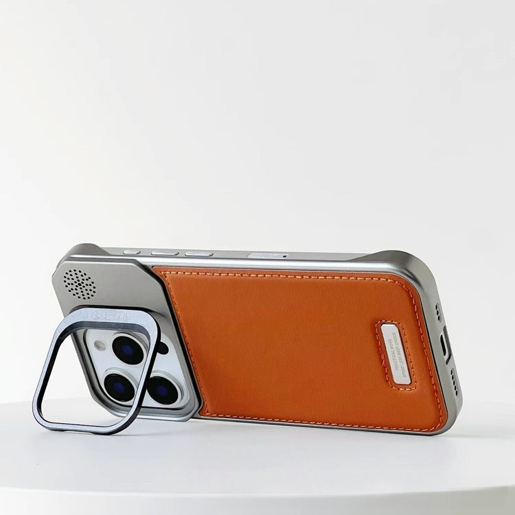 | Frameless Carbon Fiber Leather Magnetic Lens Bracket Protective Case