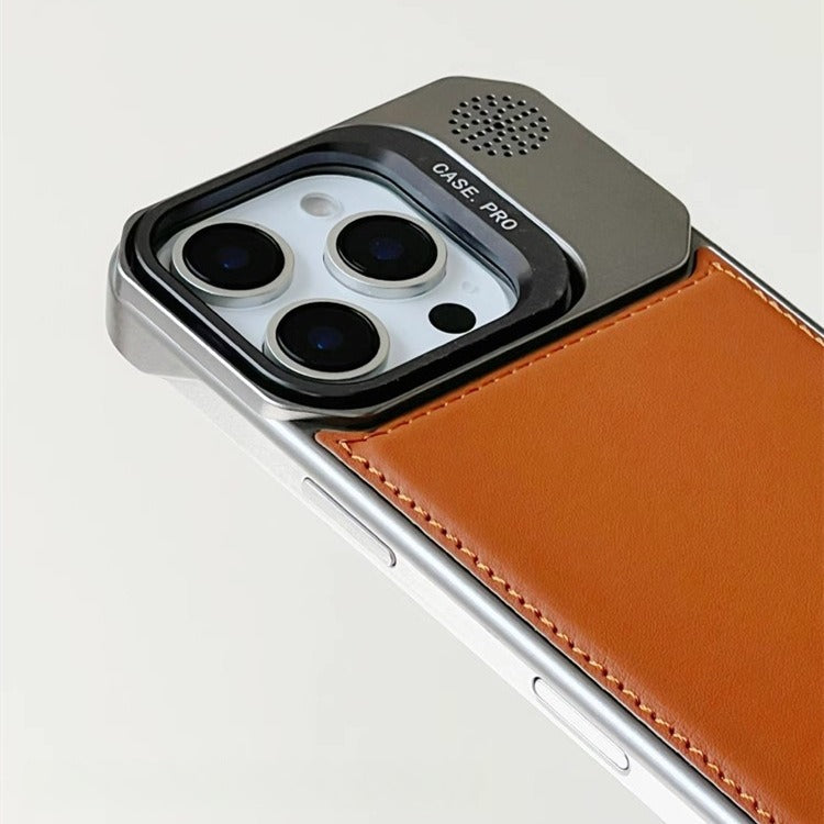 | Frameless Carbon Fiber Leather Magnetic Lens Bracket Protective Case