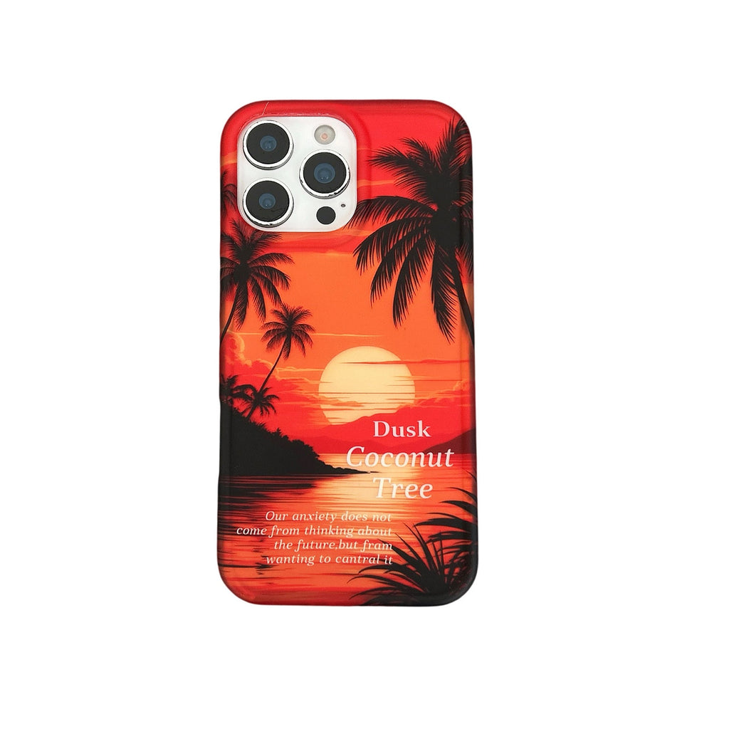 Sunset Coconut Tree Scenery Photo Frame Phone Case