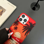 Sunset Coconut Tree Scenery Photo Frame Phone Case