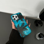 Sunset Coconut Tree Scenery Photo Frame Phone Case