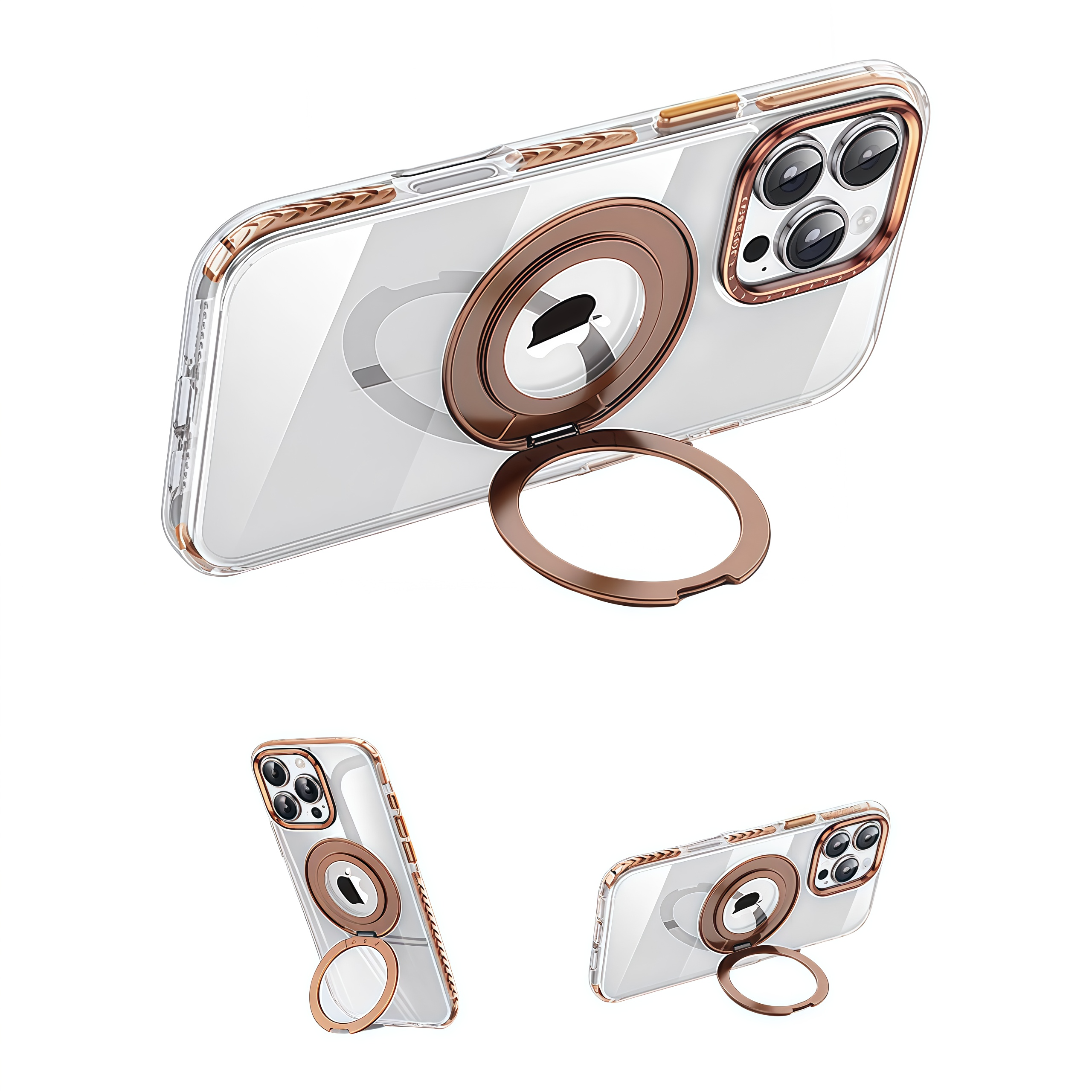 Two-color transparent magnetic rotating bracket first shell