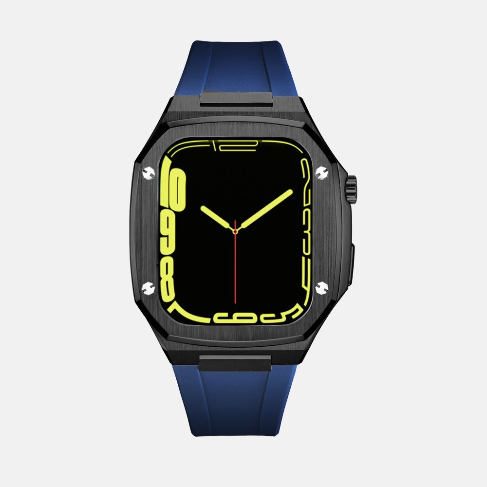 45MM Black Luxury Edition iWatch Case: Silicone Strap