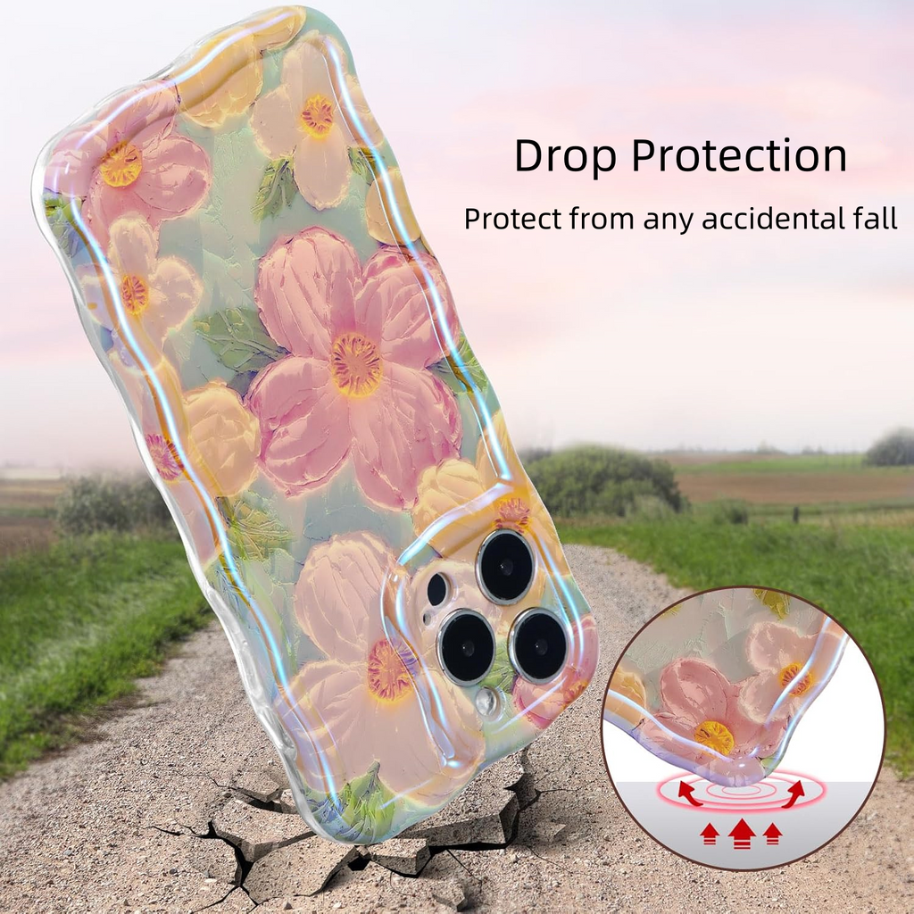 iPhone 17 Series Oil Painting Flower Case – Artistic Floral Protective Cover