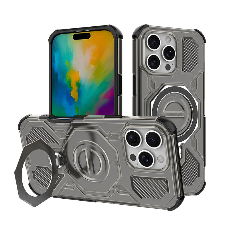 [New iPhone 17 Pre-sale] Airbag Anti-Fall Stand Magnetic Transparent Phone Case