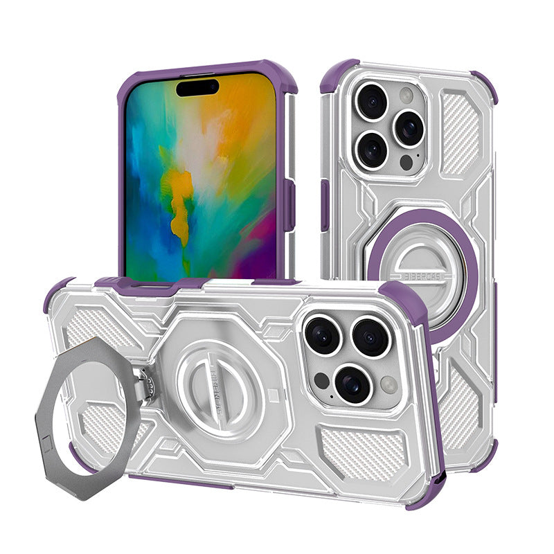 [New iPhone 17 Pre-sale] Airbag Anti-Fall Stand Magnetic Transparent Phone Case