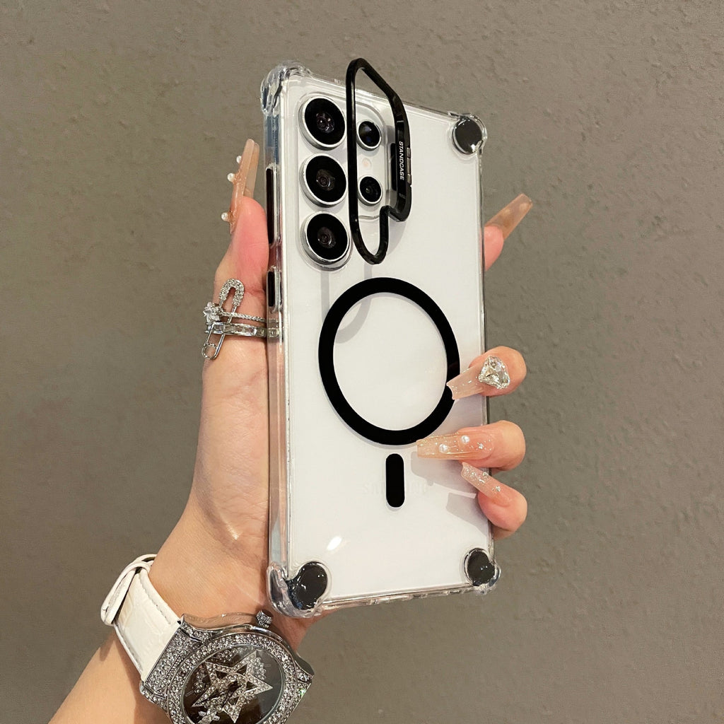 ?? Four-corner Airbag Magnetic Mobile Phone Case With Lens Holder