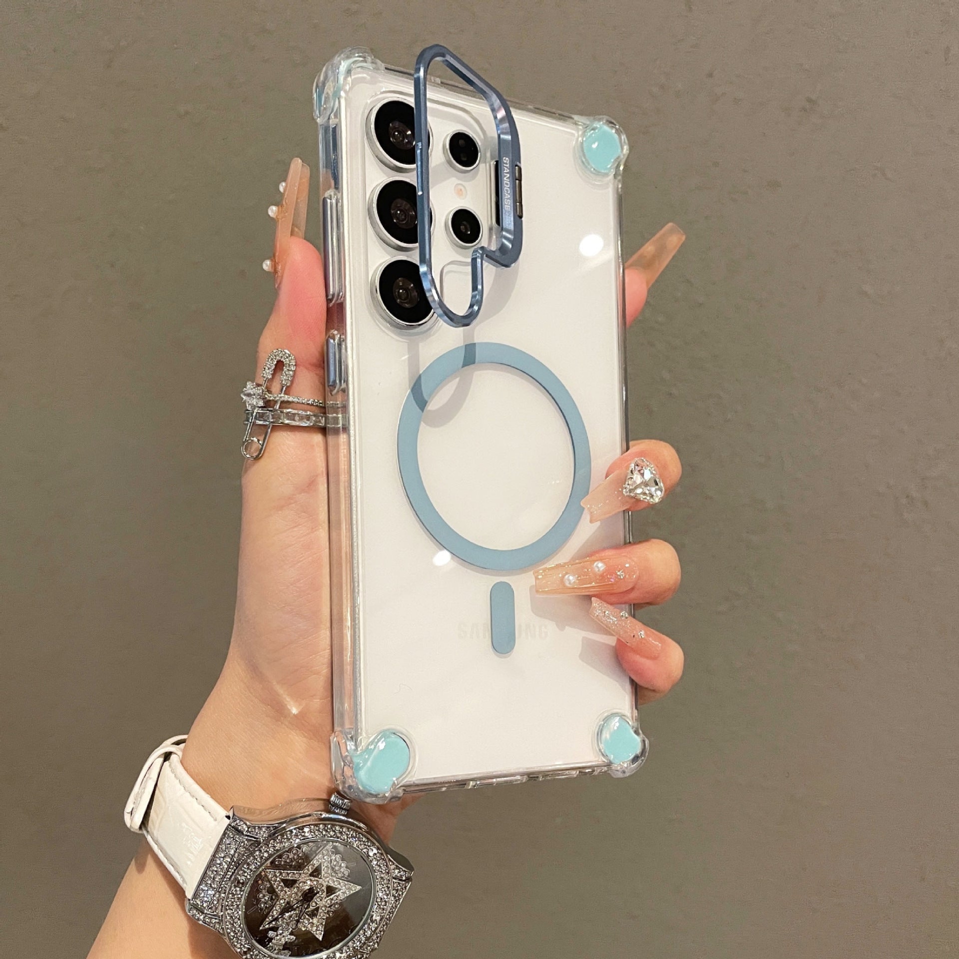 ?? Four-corner Airbag Magnetic Mobile Phone Case With Lens Holder