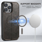Flip Card Slot MagSafe Magnetic Wireless Charging Leather Case