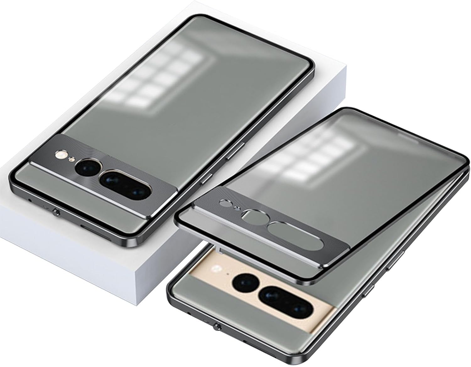 ??Snap-on Aluminum Alloy Magnetic Frosted Phone Case