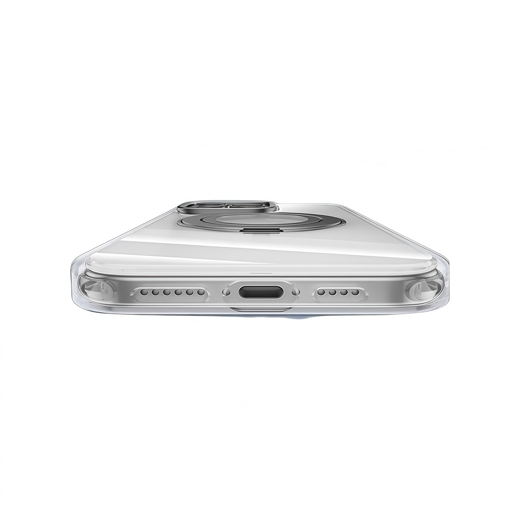 Two-color transparent magnetic rotating bracket first shell