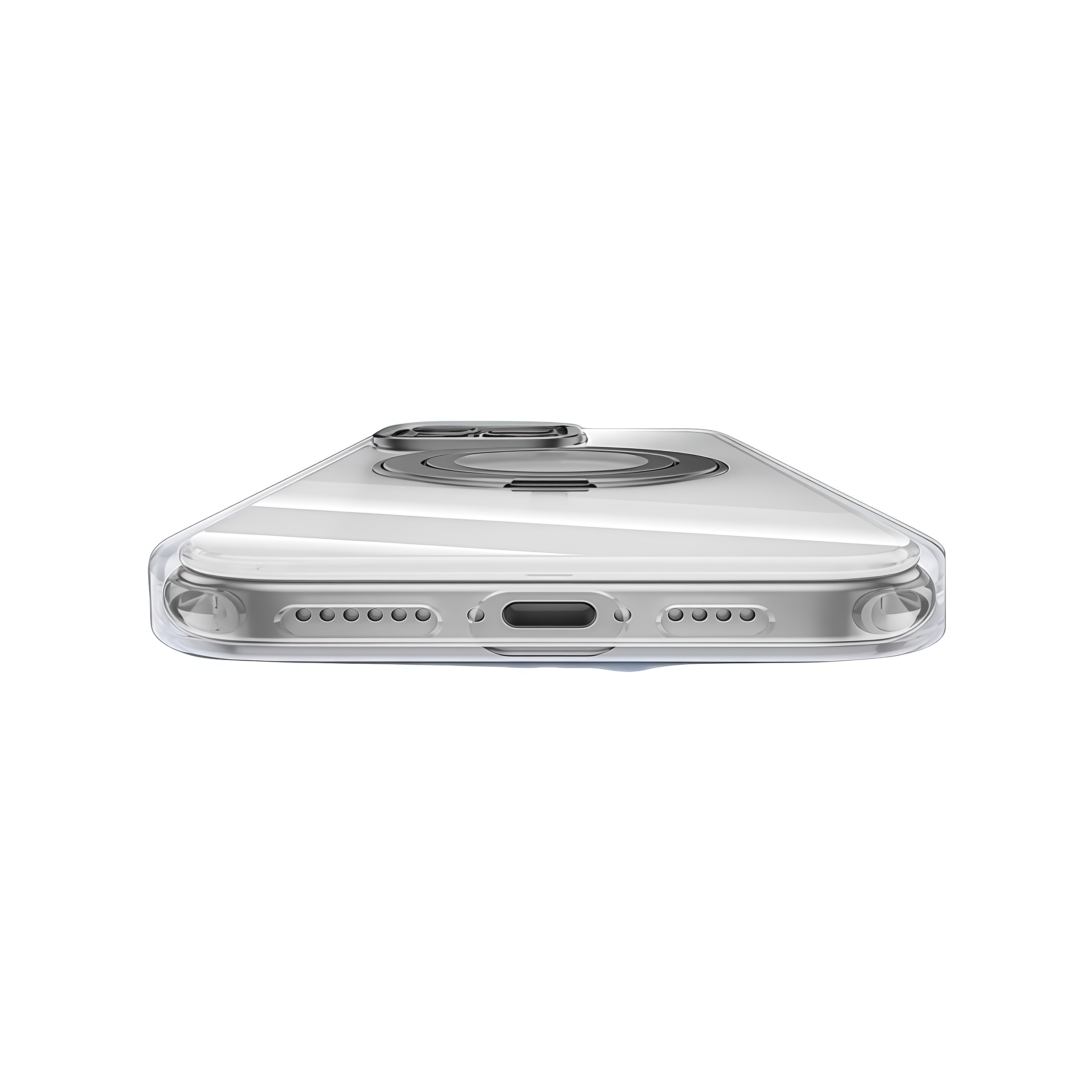 Two-color transparent magnetic rotating bracket first shell