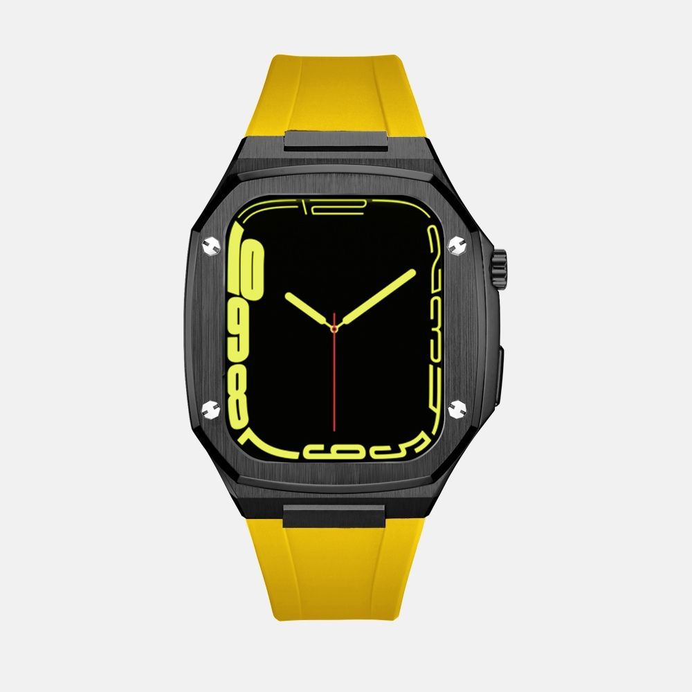 45MM Black Luxury Edition iWatch Case: Silicone Strap