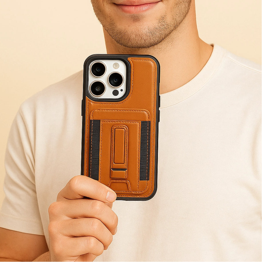 | Leather Magnetic Card Holder Phone Case