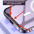 iPhone 13 Pro Max Case : Metal Upgraded Lock MagSafe Cover with Camera Lens Protector