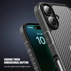 iPhone 16 Plus Case : Carbon Fiber Texture Shockproof & Rugged Cover