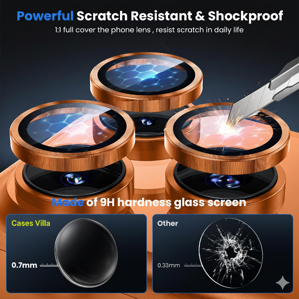 iPhone 17 Series : PVD Stainless Steel | Sapphire Glass Camera Rings | PVD