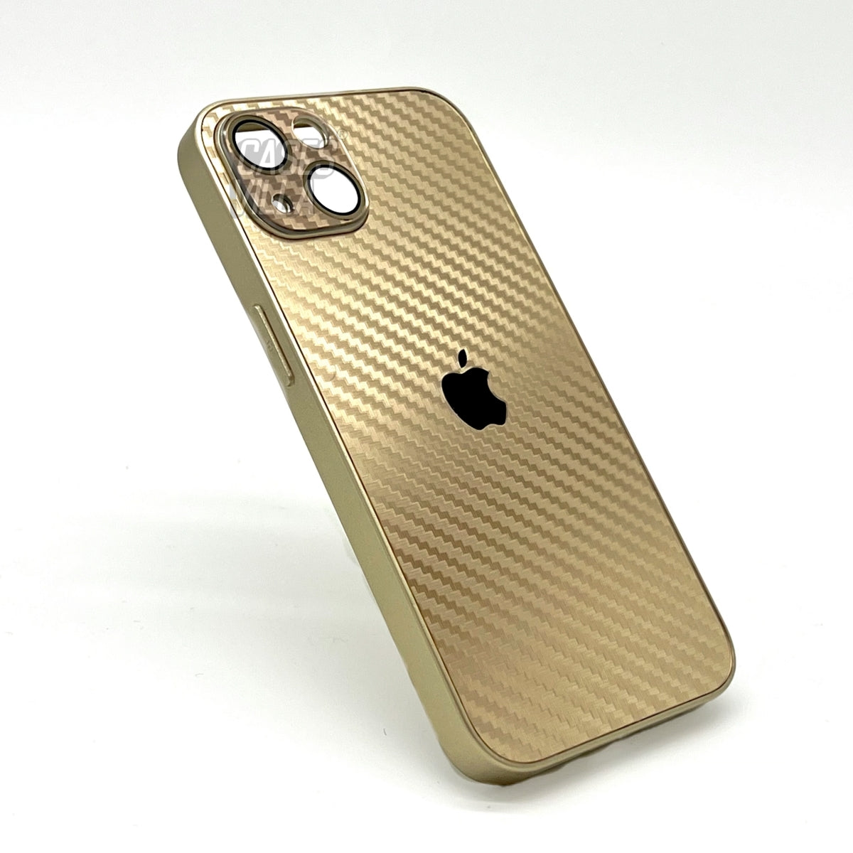 iPhone 14 Plus Cover : New Carbon Fiber Pattern AG Glass Case with Camera Lens Protection