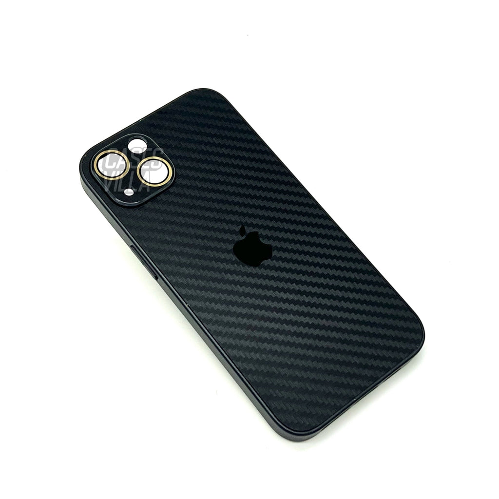 iPhone 14 Plus Cover : New Carbon Fiber Pattern AG Glass Case with Camera Lens Protection