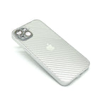 iPhone 14 Plus Cover : New Carbon Fiber Pattern AG Glass Case with Camera Lens Protection