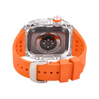 RM V30 Glacier Series Fluororubber Band Black Case Retrofit Kit For Apple Watch