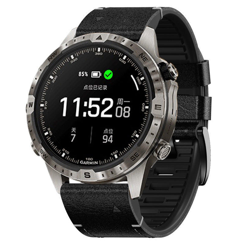 Garmin QuickFit Rubber With Leather Band
