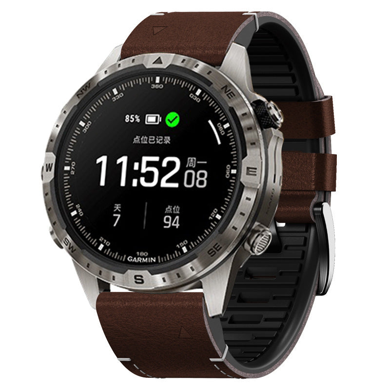 Garmin QuickFit Rubber With Leather Band