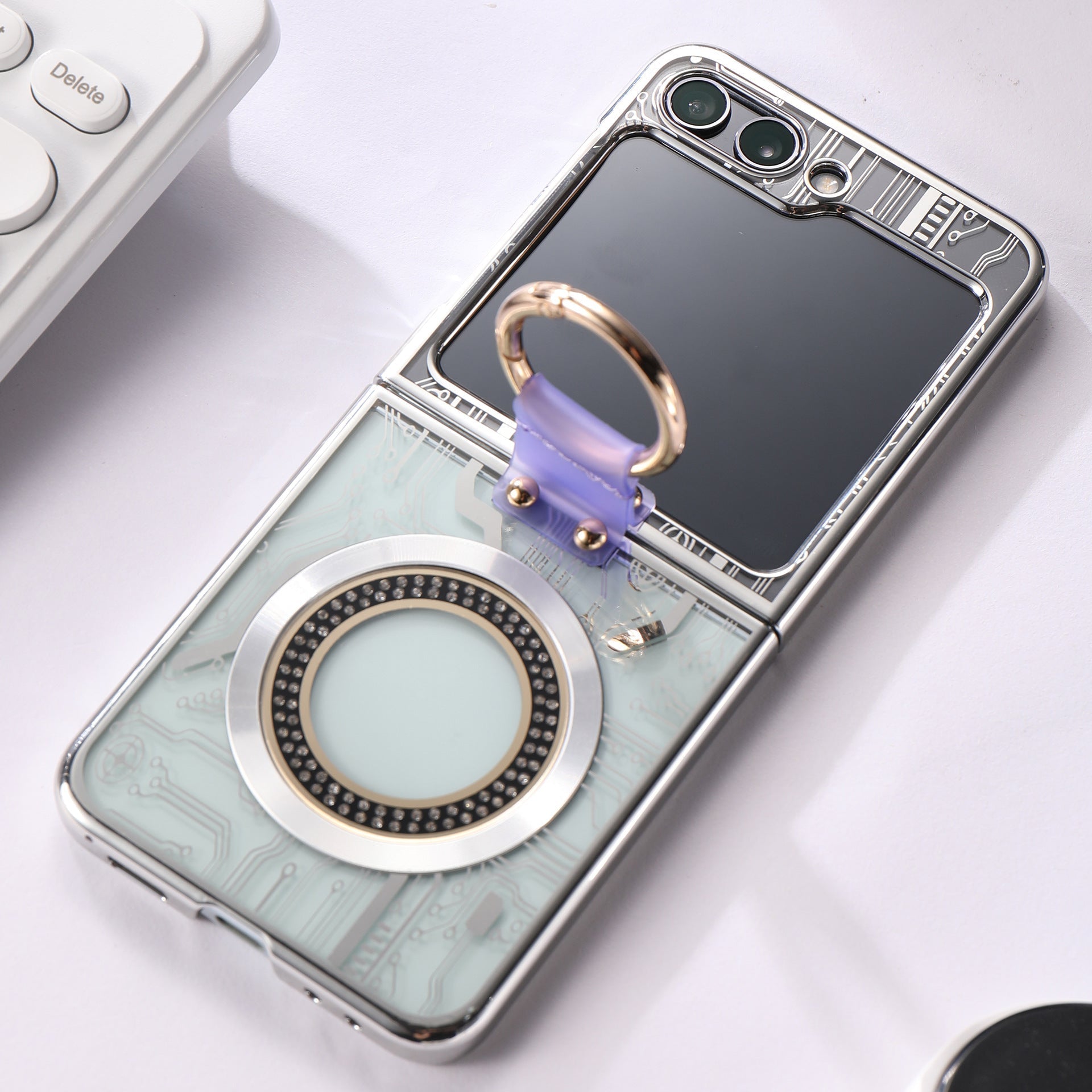 Circuit Board Pattern Power Phone Case with MagSafe