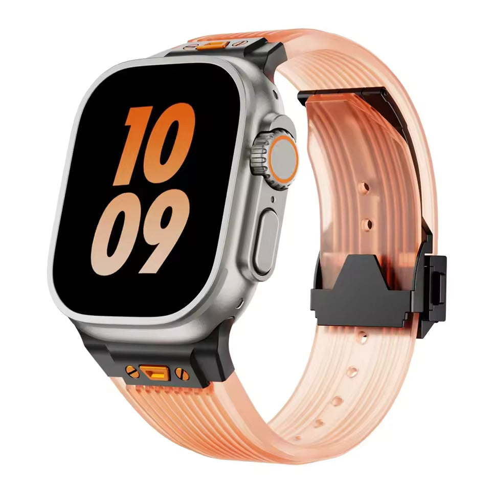 Transparent Silicone Sports Strap for Apple iWatch Ultra 1, 2, 49, 46, 45, 44, 42mm