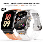 Transparent Silicone Sports Strap for Apple iWatch Ultra 1, 2, 49, 46, 45, 44, 42mm