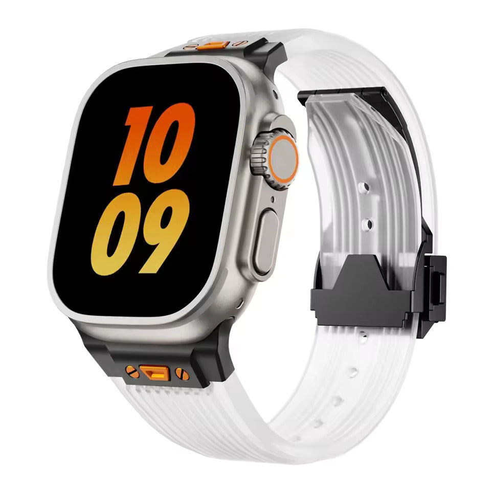 Transparent Silicone Sports Strap for Apple iWatch Ultra 1, 2, 49, 46, 45, 44, 42mm