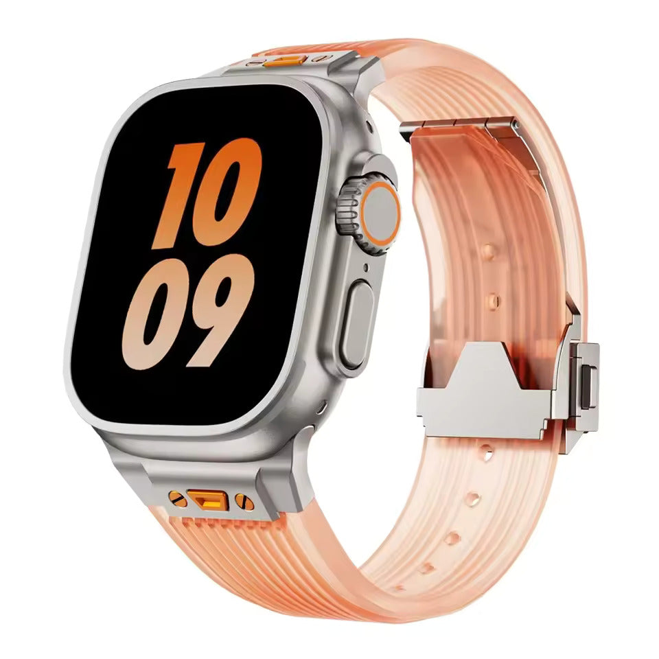Transparent Silicone Sports Strap for Apple iWatch Ultra 1, 2, 49, 46, 45, 44, 42mm