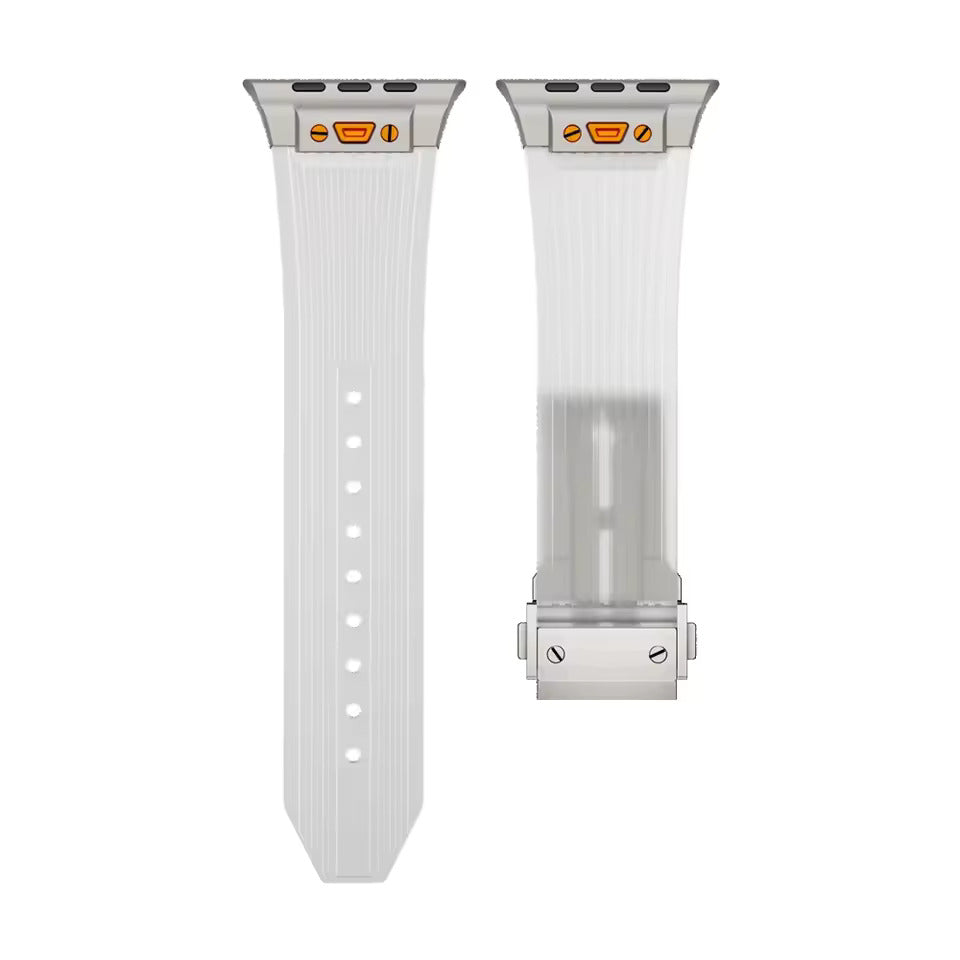 Transparent Silicone Sports Strap for Apple iWatch Ultra 1, 2, 49, 46, 45, 44, 42mm