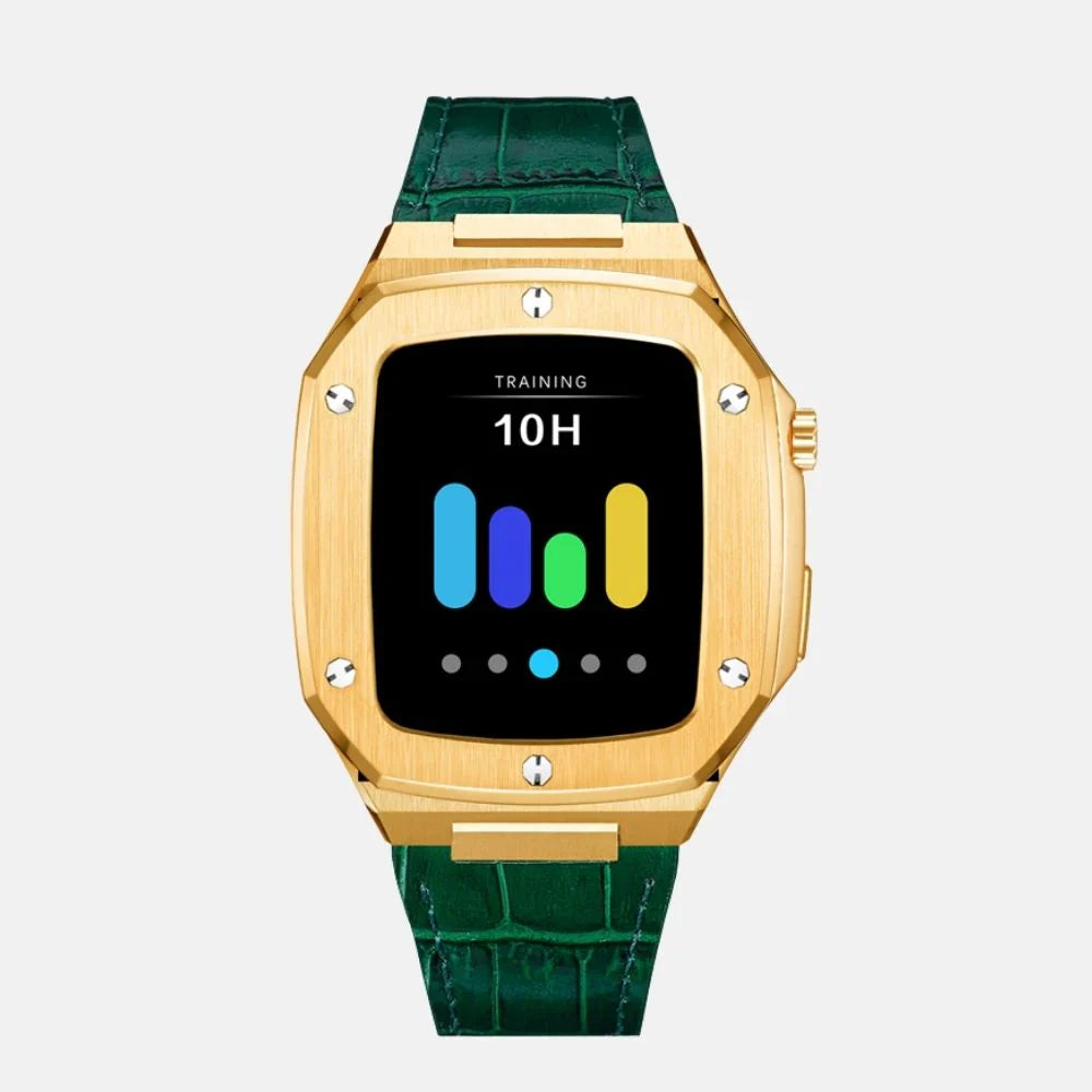 44MM Gold Luxury Edition iWatch Case: Leather Strap