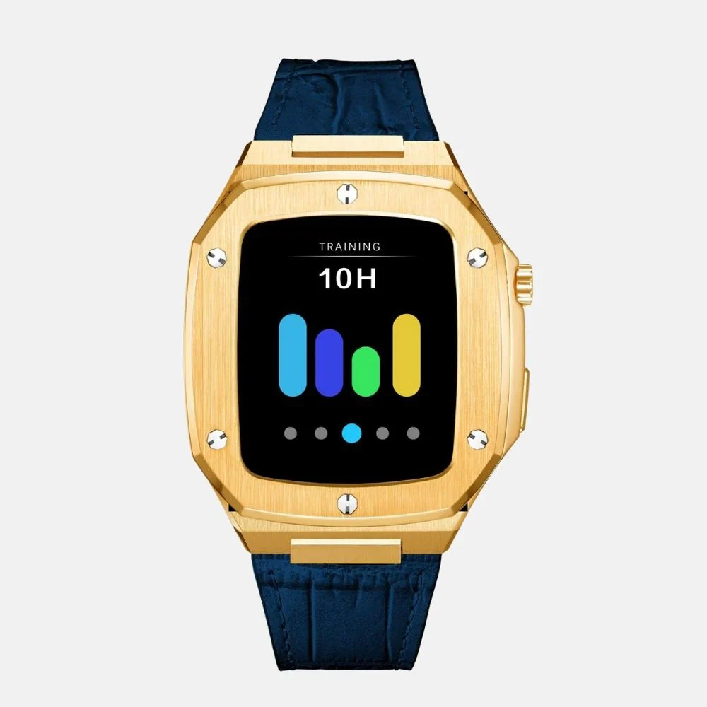 44MM Gold Luxury Edition iWatch Case: Leather Strap