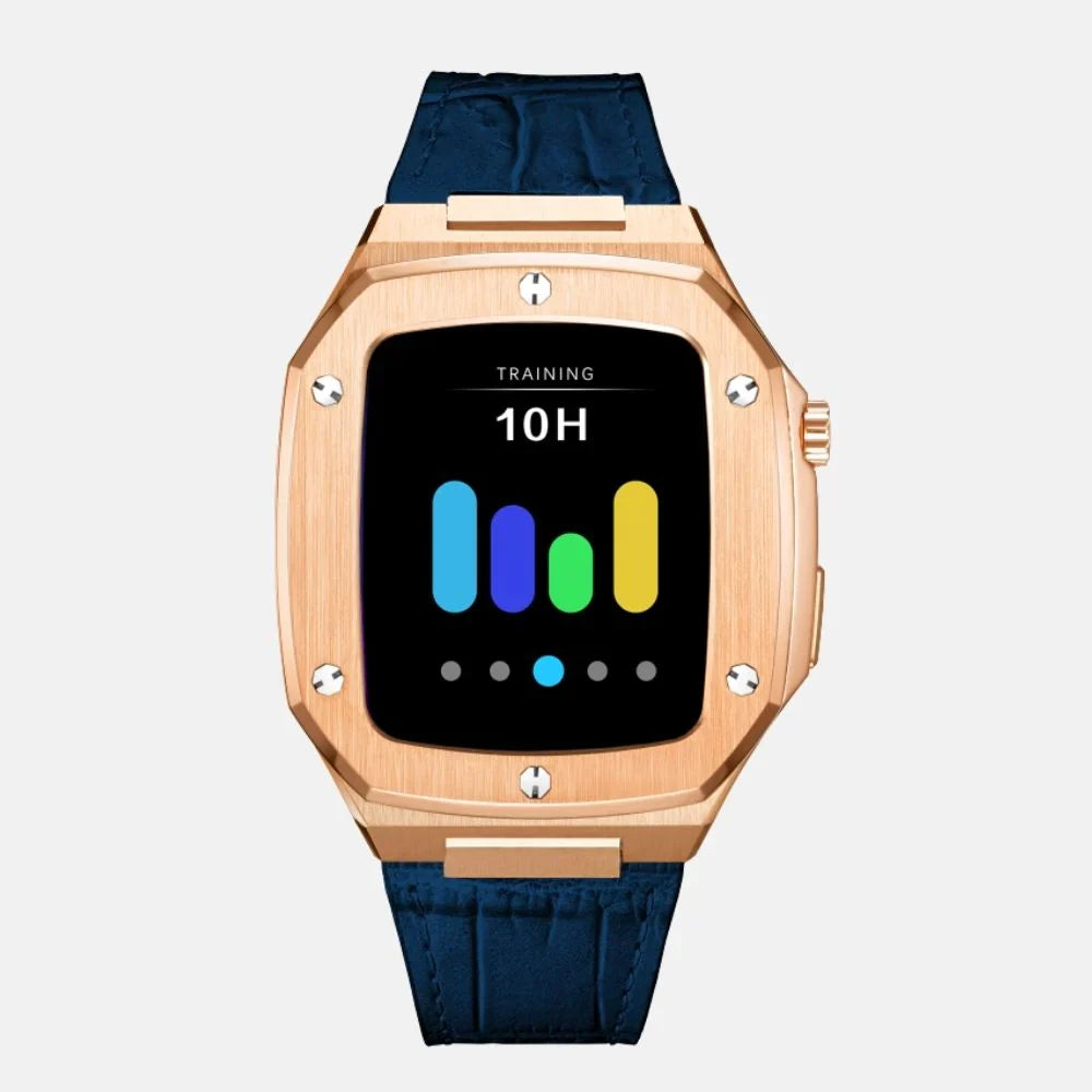 44MM Rose Gold Luxury Edition iWatch Case: Leather Strap