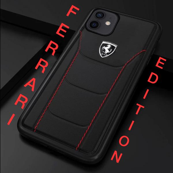Ferrari ® iPhone X to 12 Pro Max Genuine Leather Crafted Case