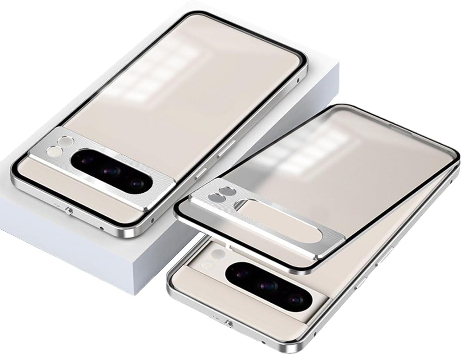 ??Snap-on Aluminum Alloy Magnetic Frosted Phone Case