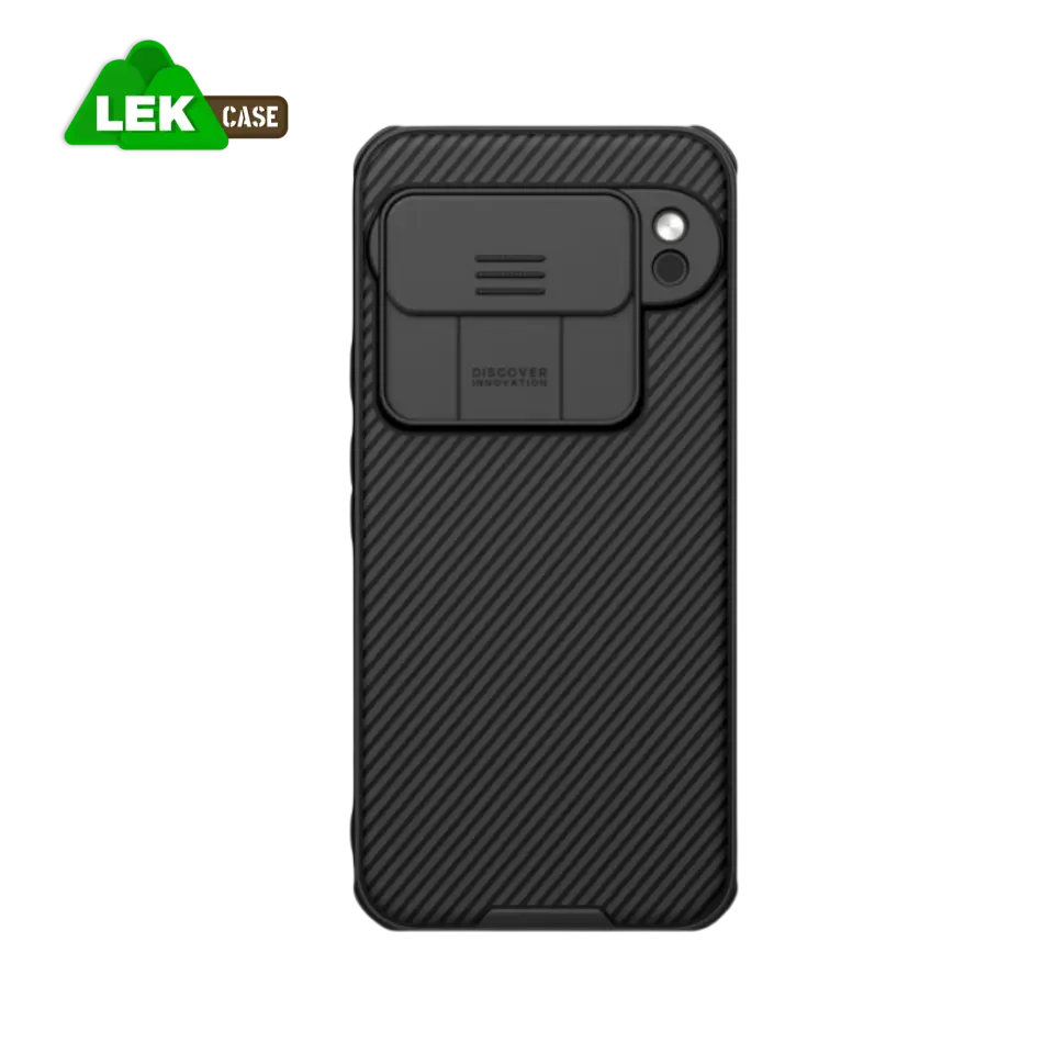 ??Black mirror phone case lens push window slide cover protective cover