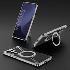 Electroplated leather built-in magnetic ring full-cover protective case(Only Case)