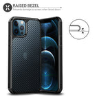 Defence Shield Carbon iPhone 12 Series Bumper Case - Black