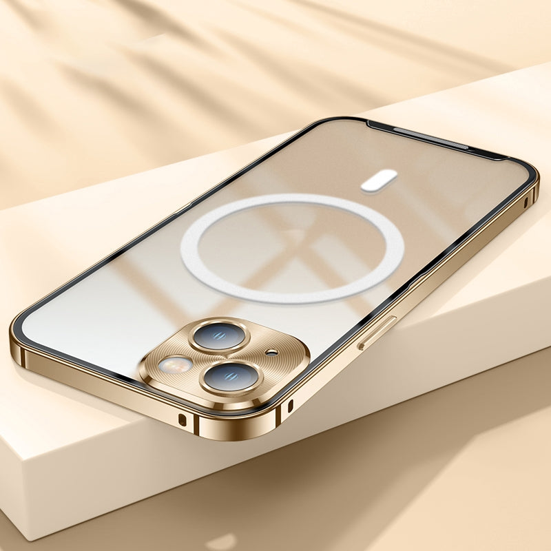 iPhone 14 Plus Case : Metal Upgraded Lock MagSafe Cover with Camera Lens Protector