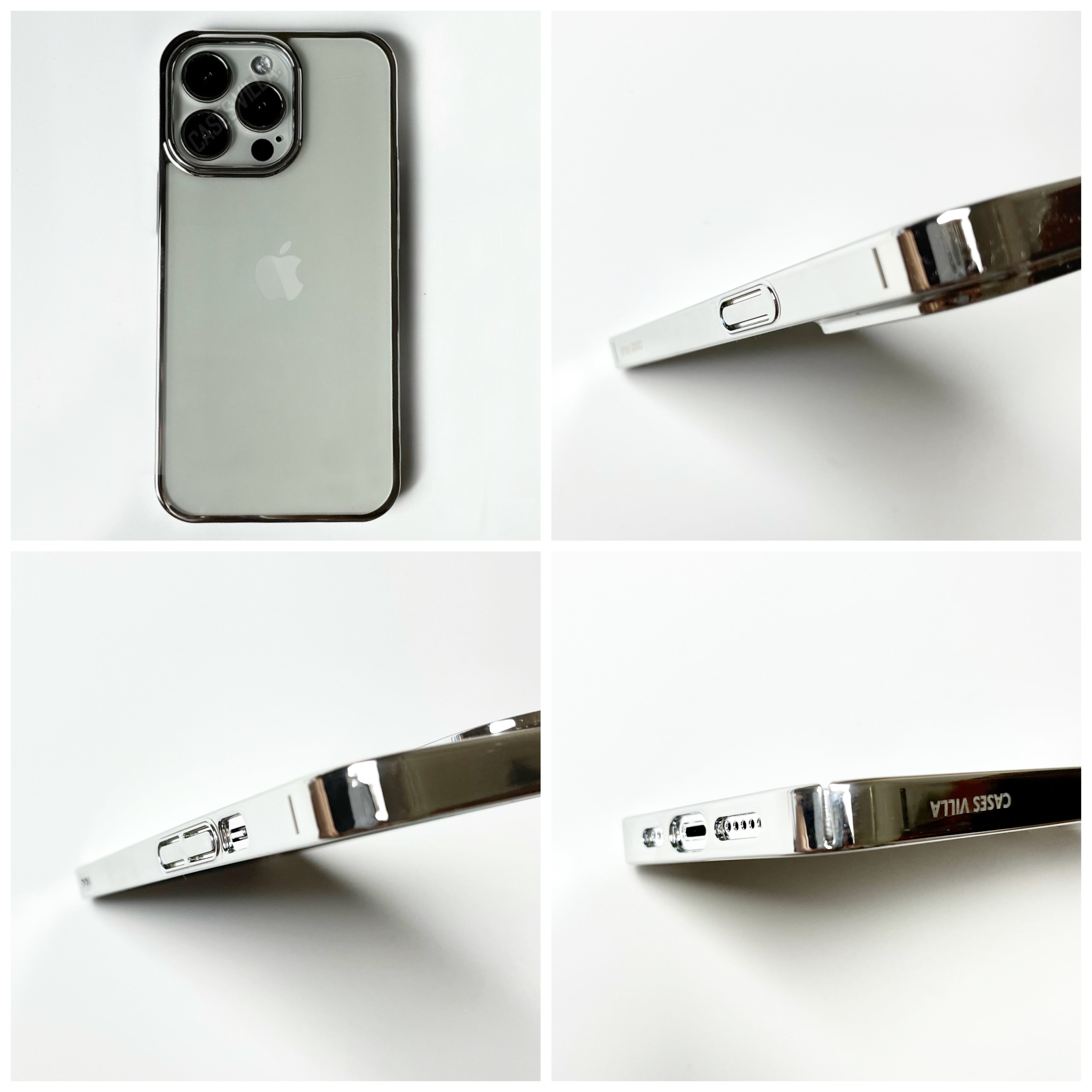 Glass Case with Electroplated Chrome Finish Edges for iPhone 12, 13 & 14 Series