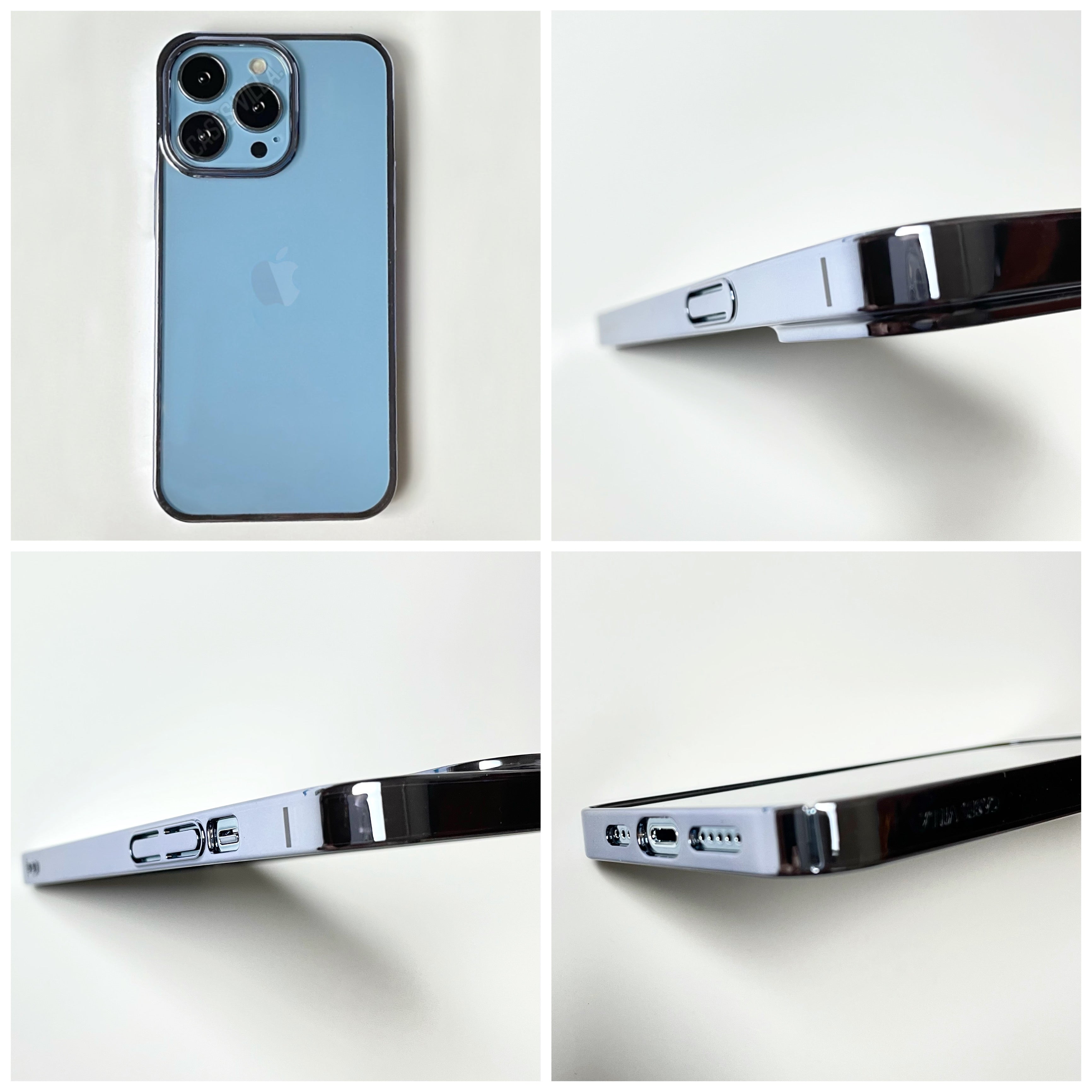 Glass Case with Electroplated Chrome Finish Edges for iPhone 12, 13 & 14 Series