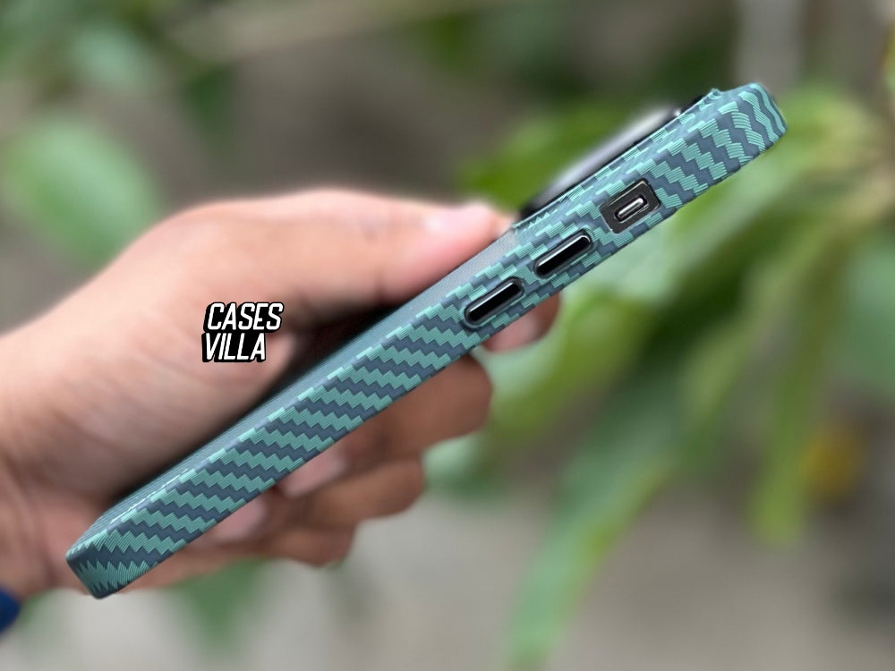 iPhone 14 Series Cover - Real Aramid Kevilar Case with Ultra Thin Carbon Fiber