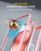iPhone 15 Plus 360° Protection Case [PINK] : Front Screen + Back Cover + Camera Protector