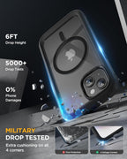 iPhone 15 360° Protection Case [BLACK] : Front Screen + Back Cover + Camera Protector